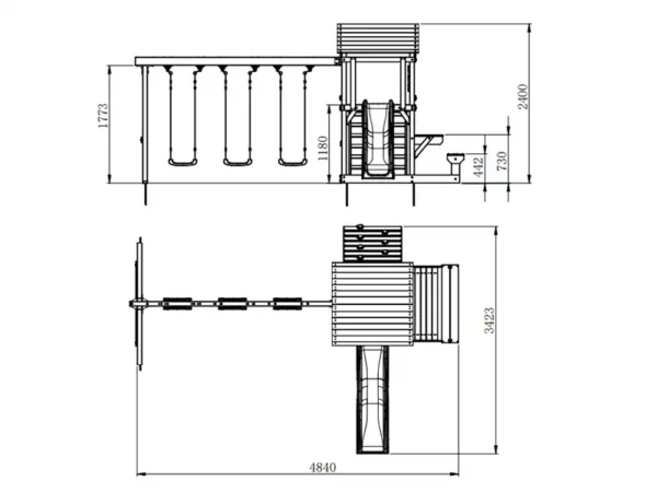 drawing of swing set
