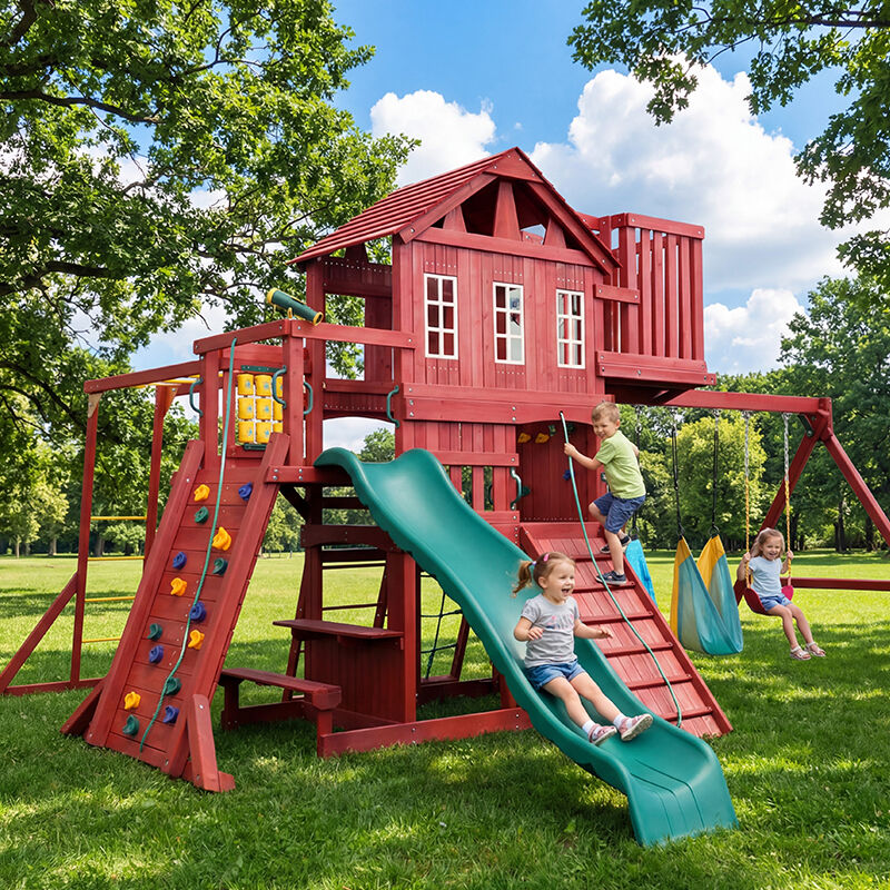 Wooden Outdoor Playset - Backyard Playground Set