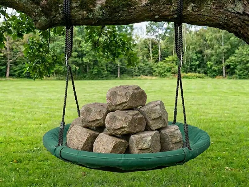 A heavy-duty saucer swing
