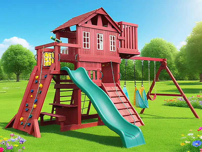 monkey bars and swing set