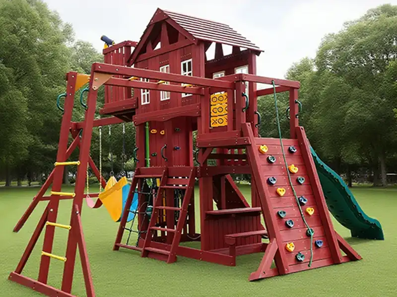 wooden outdoor playset