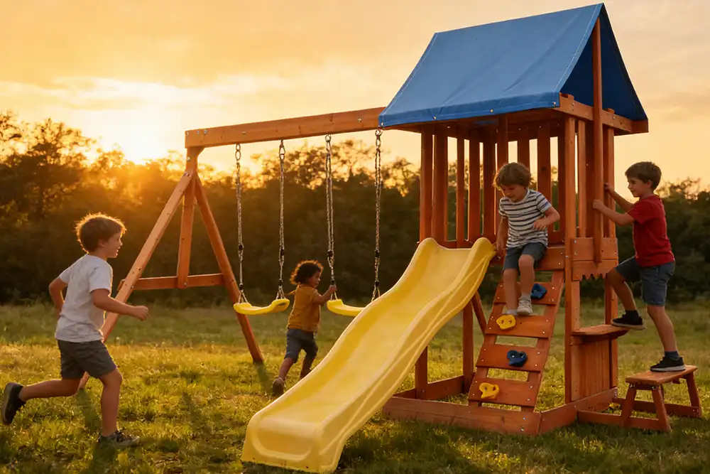Splits and Cracks in Wooden Swing Sets