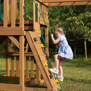 Wooden climbing frame