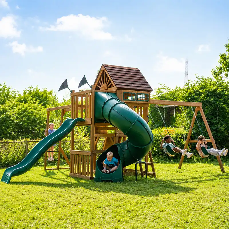 wooden swing set